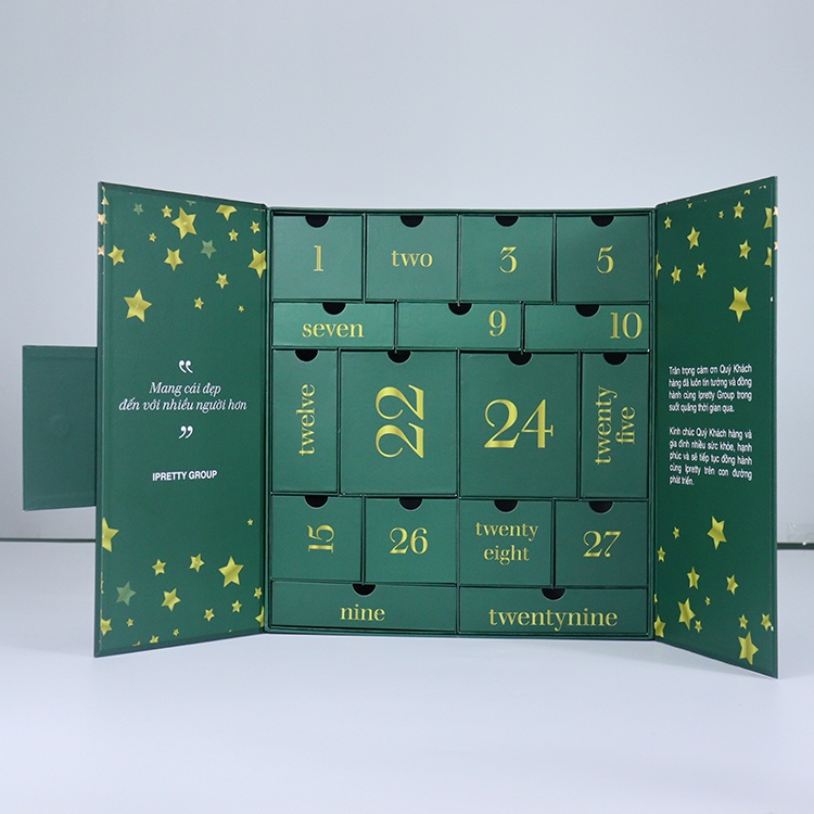 Casella verde del calendario dell'avvento